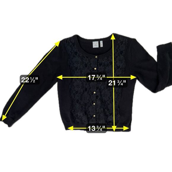 J. Jill Black Cardigan Sweater Womens Med Petite Sparkle Buttons Alpaca Romantic - Picture 3 of 11